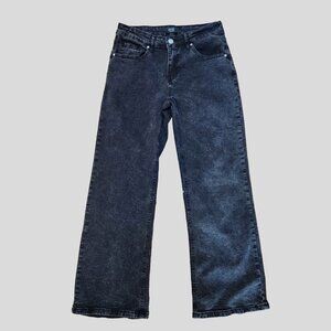 Rise Supply Wide Leg Black Acid Wash Jeans | Size 6